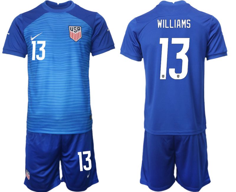 Men 2022 World Cup National Team United States away blue 13 Soccer Jerseys